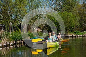 Canoeing on the hortillonnages of Amiens in Picardie